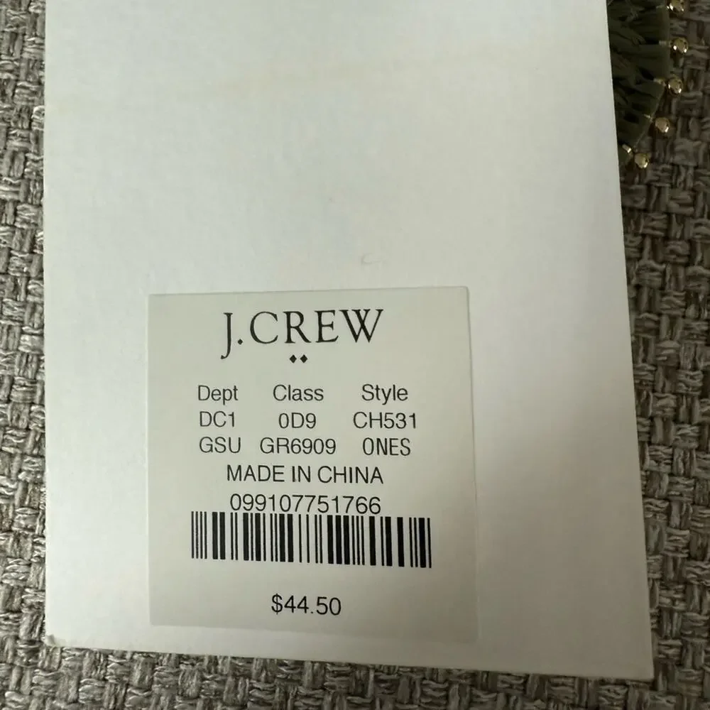J. Crew Green Beaded circle earrings